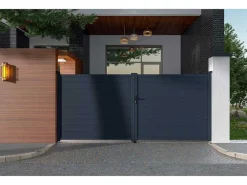 Draaipoort Van Aluminium Antraciet - L397 X 181 Cm - Nazario-EXPERTLAND Clearance