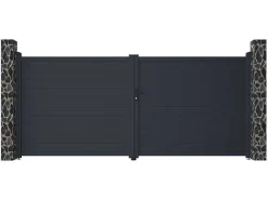 Draaipoort Van Aluminium Antraciet - L397 X 181 Cm - Nazario-EXPERTLAND Clearance