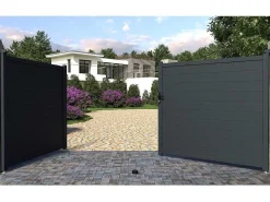 Draaipoort Van Aluminium Antraciet - L397 X 181 Cm - Nazario-EXPERTLAND Clearance
