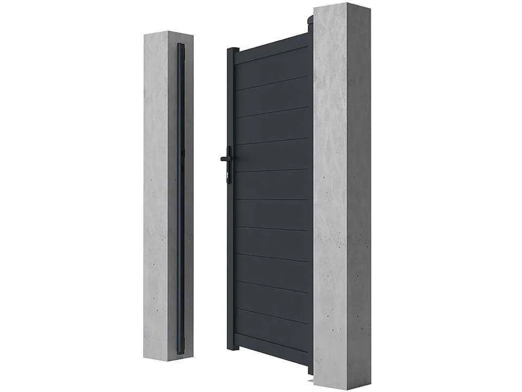 Draaipoort Van Aluminium Antraciet - L103 X 181 Cm - Nazario-EXPERTLAND Online