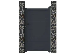 Draaipoort Van Aluminium Antraciet - L103 X 181 Cm - Nazario-EXPERTLAND Online