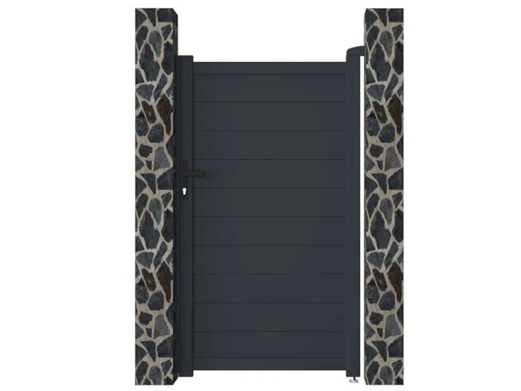 Draaipoort Van Aluminium Antraciet - L103 X 181 Cm - Nazario-EXPERTLAND Online
