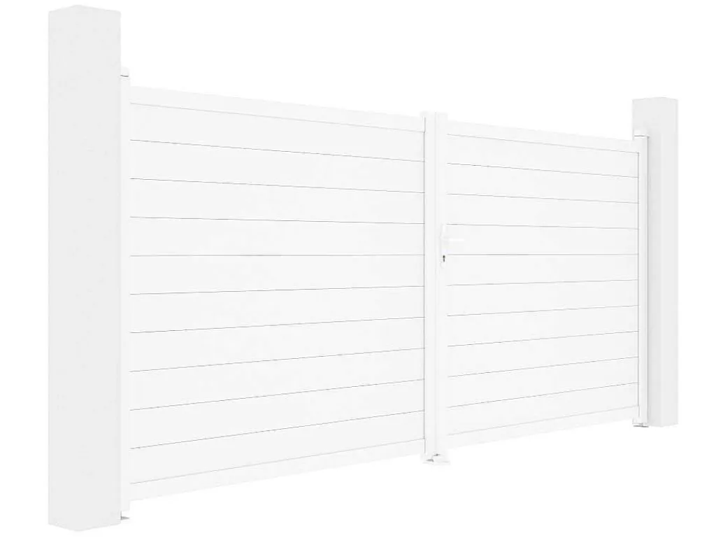 Draaipoort Van Aluminium B397 X H181 Cm Wit - Nazario-EXPERTLAND Online