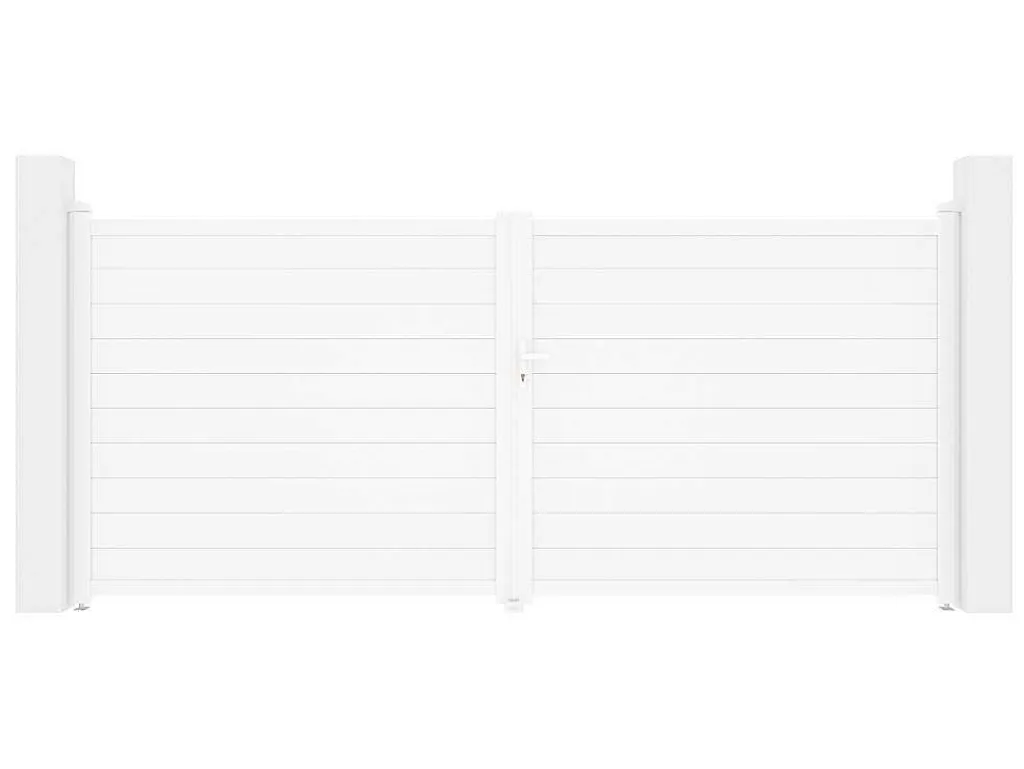 Draaipoort Van Aluminium B397 X H181 Cm Wit - Nazario-EXPERTLAND Online