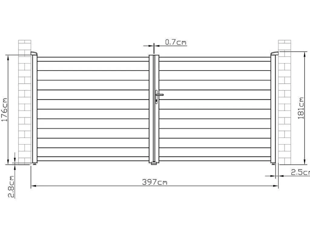 Draaipoort Van Aluminium B397 X H181 Cm Wit - Nazario-EXPERTLAND Online