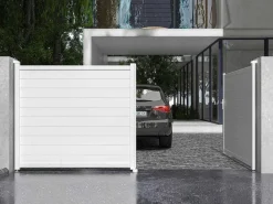 Draaipoort Van Aluminium B397 X H181 Cm Wit - Nazario-EXPERTLAND Online