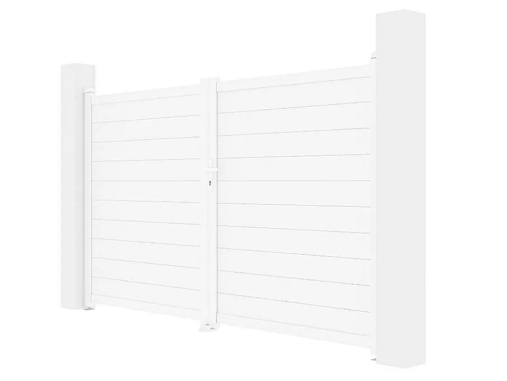 Draaipoort Van Aluminium L305 X H181 Cm Wit - Nazario-EXPERTLAND Hot
