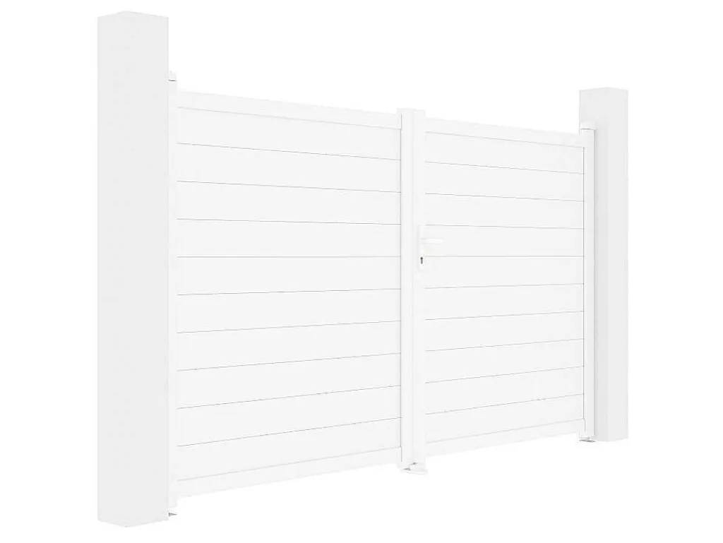 Draaipoort Van Aluminium L305 X H181 Cm Wit - Nazario-EXPERTLAND Hot