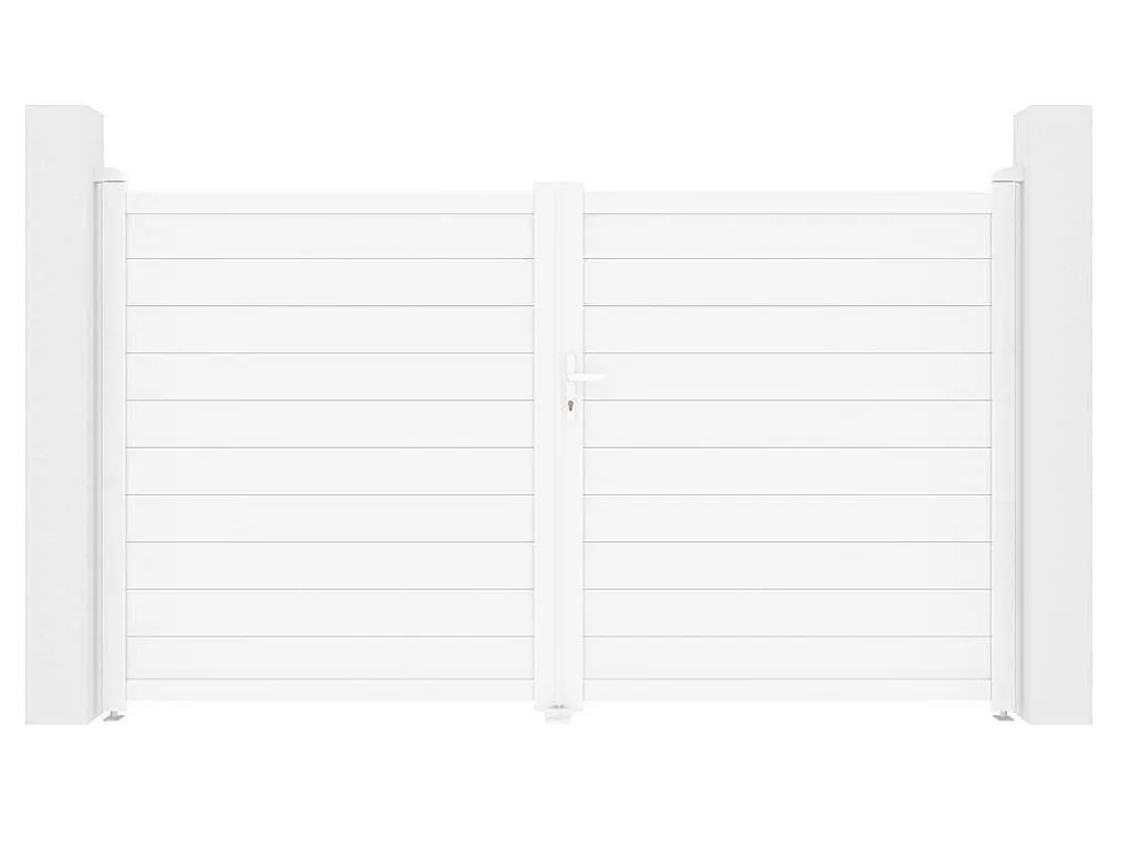 Draaipoort Van Aluminium L305 X H181 Cm Wit - Nazario-EXPERTLAND Hot
