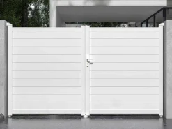 Draaipoort Van Aluminium L305 X H181 Cm Wit - Nazario-EXPERTLAND Hot