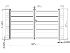 Draaipoort Van Aluminium L305 X H181 Cm Wit - Nazario-EXPERTLAND Hot