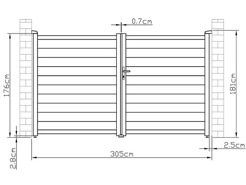 Draaipoort Van Aluminium L305 X H181 Cm Wit - Nazario-EXPERTLAND Hot