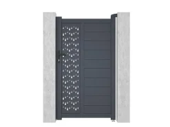 Draaipoort Van Aluminium Met Motieven - Halfopengewerkt - L. 103 X H. 181 Cm - Antraciet - Gregor-EXPERTLAND Best