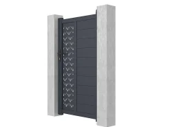 Draaipoort Van Aluminium Met Motieven - Halfopengewerkt - L. 103 X H. 181 Cm - Antraciet - Gregor-EXPERTLAND Best