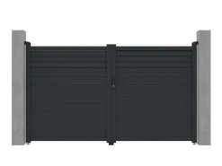Draaipoort Van Aluminium - L. 305 X H. 181 Cm - Antraciet - Viazo-EXPERTLAND Sale