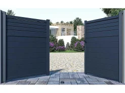Draaipoort Van Aluminium - L. 305 X H. 181 Cm - Antraciet - Viazo-EXPERTLAND Sale