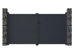 Draaipoort Van Aluminium Antraciet - L305 X 166 Cm - Nazario-EXPERTLAND Hot
