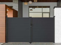 Draaipoort Van Aluminium Antraciet - L305 X 166 Cm - Nazario-EXPERTLAND Hot