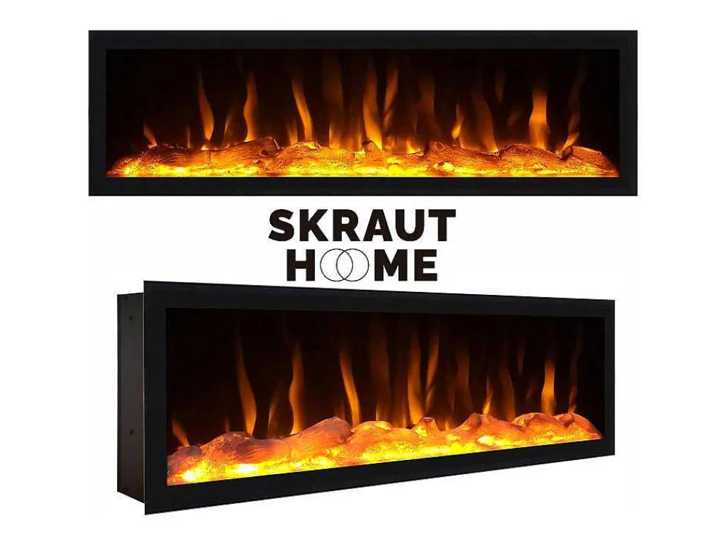 Dressoir, Opbergkast, 210, 4 Deuren, Elektrische Haard Xxl, Cement-Skraut Home Discount