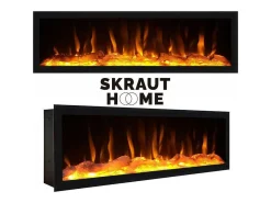 Dressoir, Opbergkast, 210, 4 Deuren, Elektrische Haard Xxl, Cement-Skraut Home Outlet