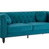 Drie- En Tweezitsbank Van Blauwgroen Velours Turner-Vente-unique Clearance