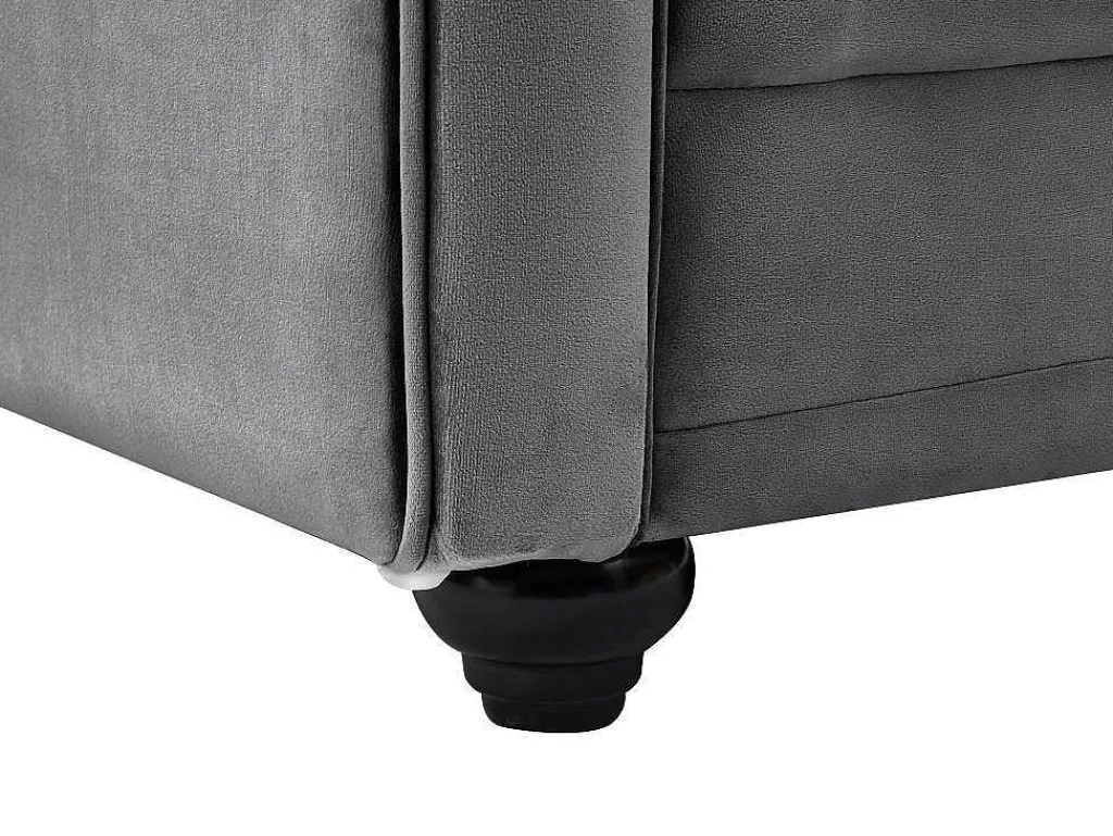 Drie- En Tweezitsbank Van Antracietkleurig Velours Chesterfield-Vente-unique Clearance