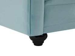 Drie- En Tweezitsbank Van Pastelblauw Velours Chesterfield-Vente-unique Best