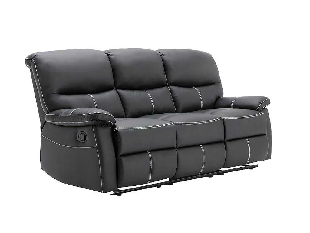 Drie- En Tweezitsrelaxbank Canby - Kunstleer - Zwart-Vente-unique Discount