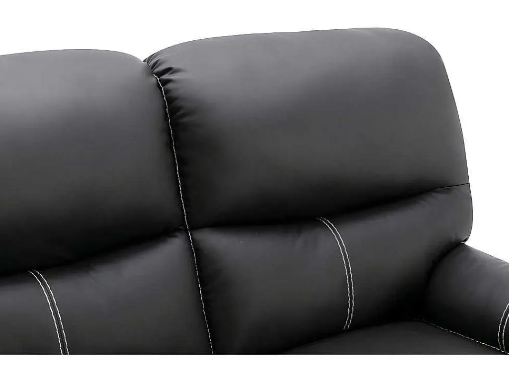Drie- En Tweezitsrelaxbank Canby - Kunstleer - Zwart-Vente-unique Discount
