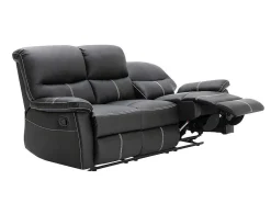 Drie- En Tweezitsrelaxbank Canby - Kunstleer - Zwart-Vente-unique Discount