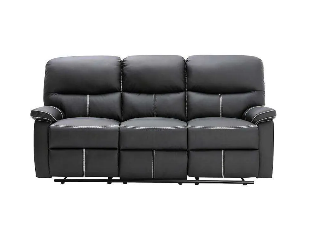 Drie- En Tweezitsrelaxbank Canby - Kunstleer - Zwart-Vente-unique Discount