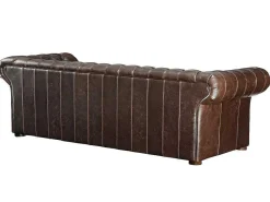 Driezits- En Tweezitsbank Chesterfield Clotaire Van 100% Leer Met Lived-In Aspect-Vente-unique Best