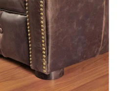 Driezits- En Tweezitsbank Chesterfield Clotaire Van 100% Leer Met Lived-In Aspect-Vente-unique Best