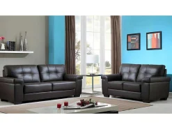 Driezits- En Tweezitsbank Van Leer Hazel - Bruin-Vente-unique Discount
