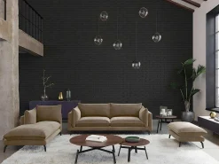 Driezits- En Tweezitsbank Van Fluweel Kestrel - Beige-Vente-unique