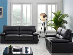 Driezits- En Tweezitsbank Van Buffelleer Mimas - Zwart-Vente-unique Best