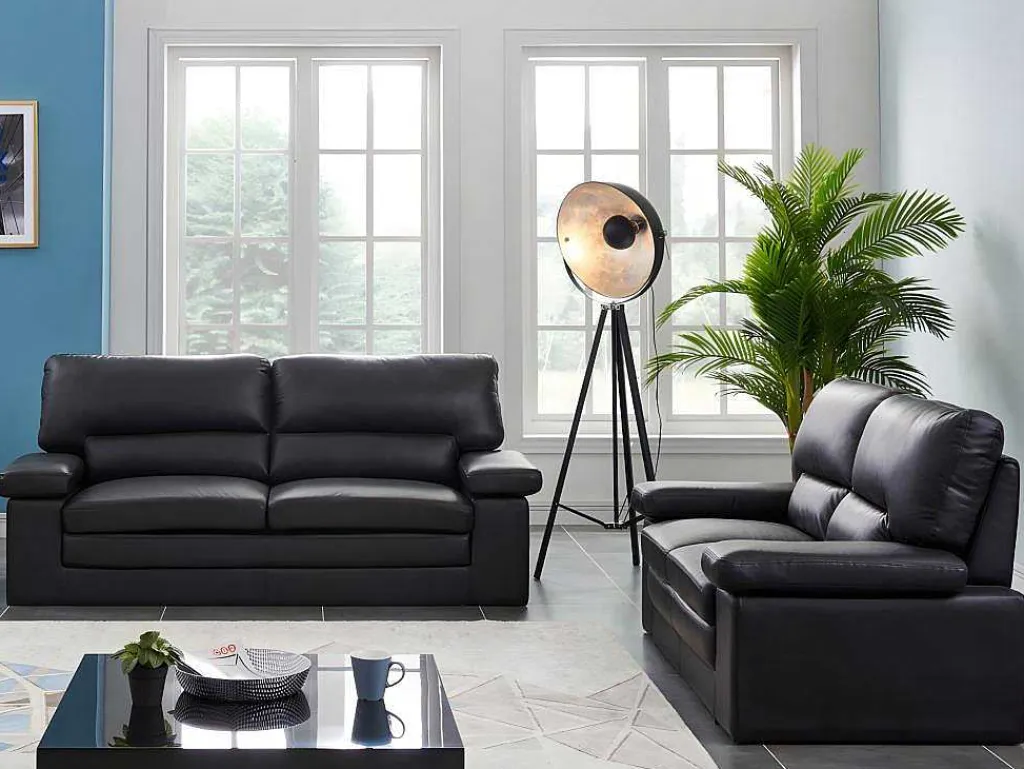 Driezits- En Tweezitsbank Van Buffelleer Mimas - Zwart-Vente-unique Best