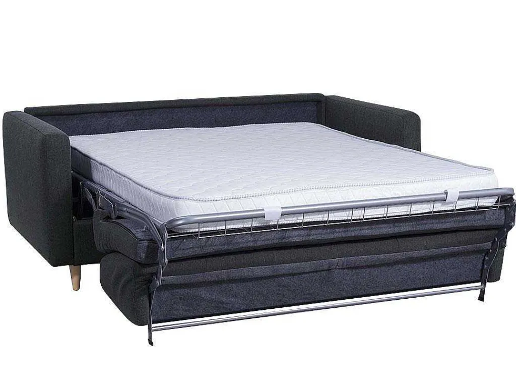Driezits Express Bedbank Van Stof Ganoa - Antraciet-Vente-unique Sale