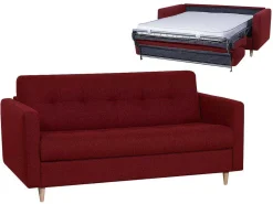 Driezits Express Bedbank Van Stof Ganoa - Antraciet-Vente-unique Sale