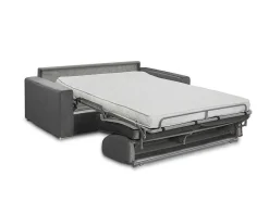 Driezits Express Bedbank Van Fluweel Calito - Antraciet - Tweepersoonsbed 140 Cm - Matras 14 Cm-Vente-unique Clearance