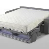 Driezits Express Slaapbank Van Stof Vizir - Grijs - Slaapafmeting Met Brede Latten 140 Cm - Matras 18 Cm-Vente-unique New