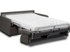 Driezits Express-Bedbank Van Kunstleer Calife - Grijs - Slaapafmeting 140 Cm-Vente-unique Sale
