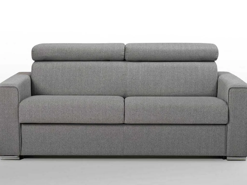 Driezits Express-Bedbank Van Stof Vizir - Grijs - Slaapafmeting 140 Cm-Vente-unique New