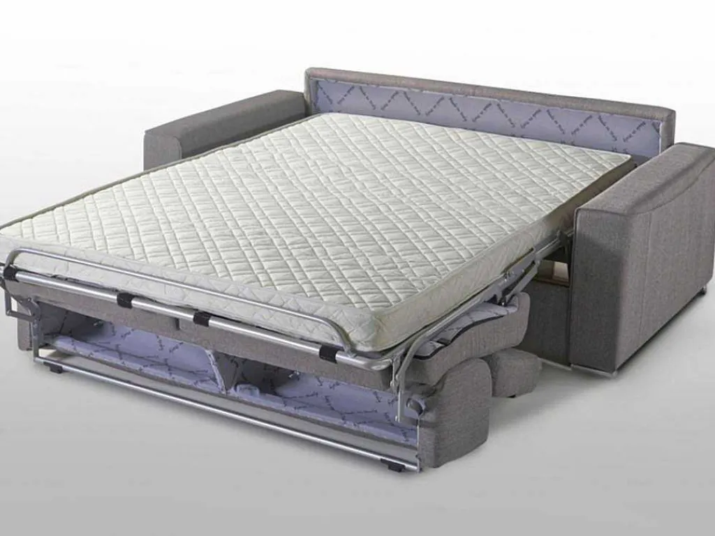 Driezits Express-Bedbank Van Stof Vizir - Grijs - Slaapafmeting 140 Cm-Vente-unique New