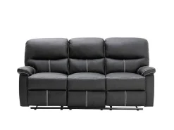 Driezits Relaxbank Canby - Kunstleer - Zwart-Vente-unique Best