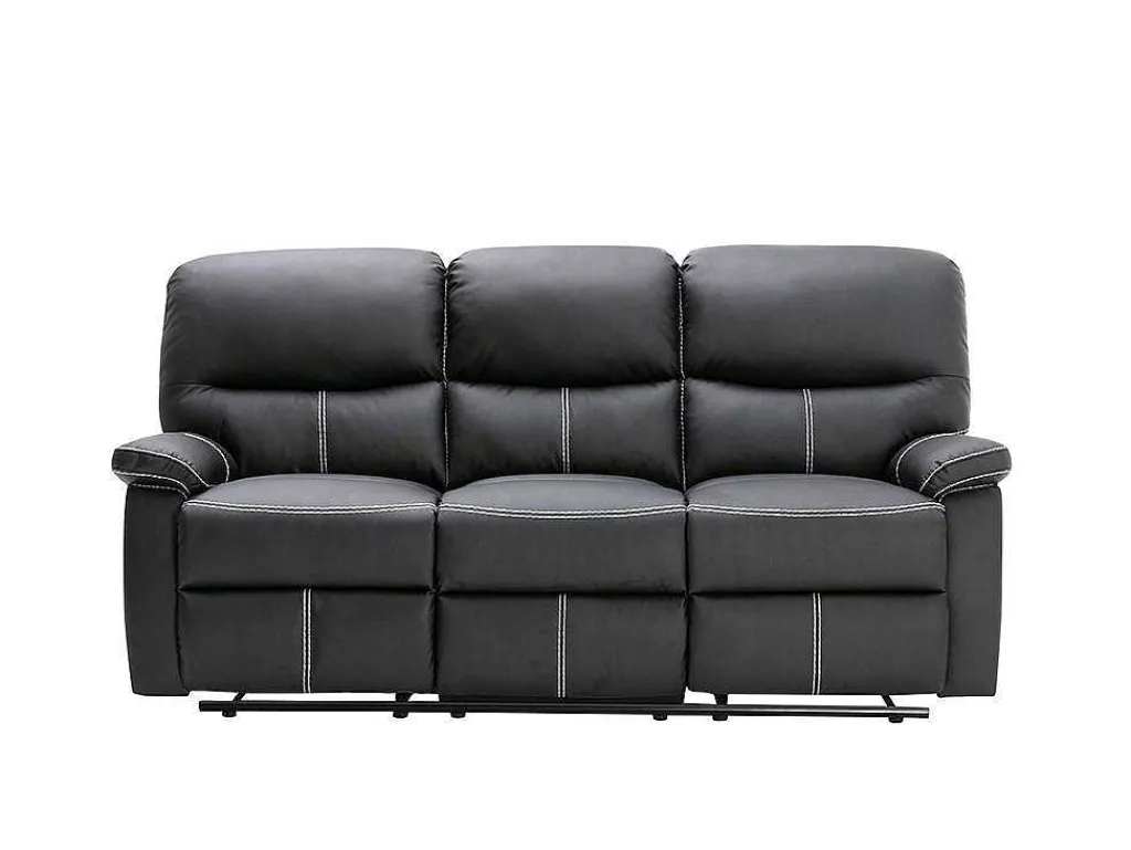 Driezits Relaxbank Canby - Kunstleer - Zwart-Vente-unique Best