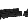 Driezits Relaxbank En Relaxfauteuil Van Leer Aroma - Zwart-Vente-unique