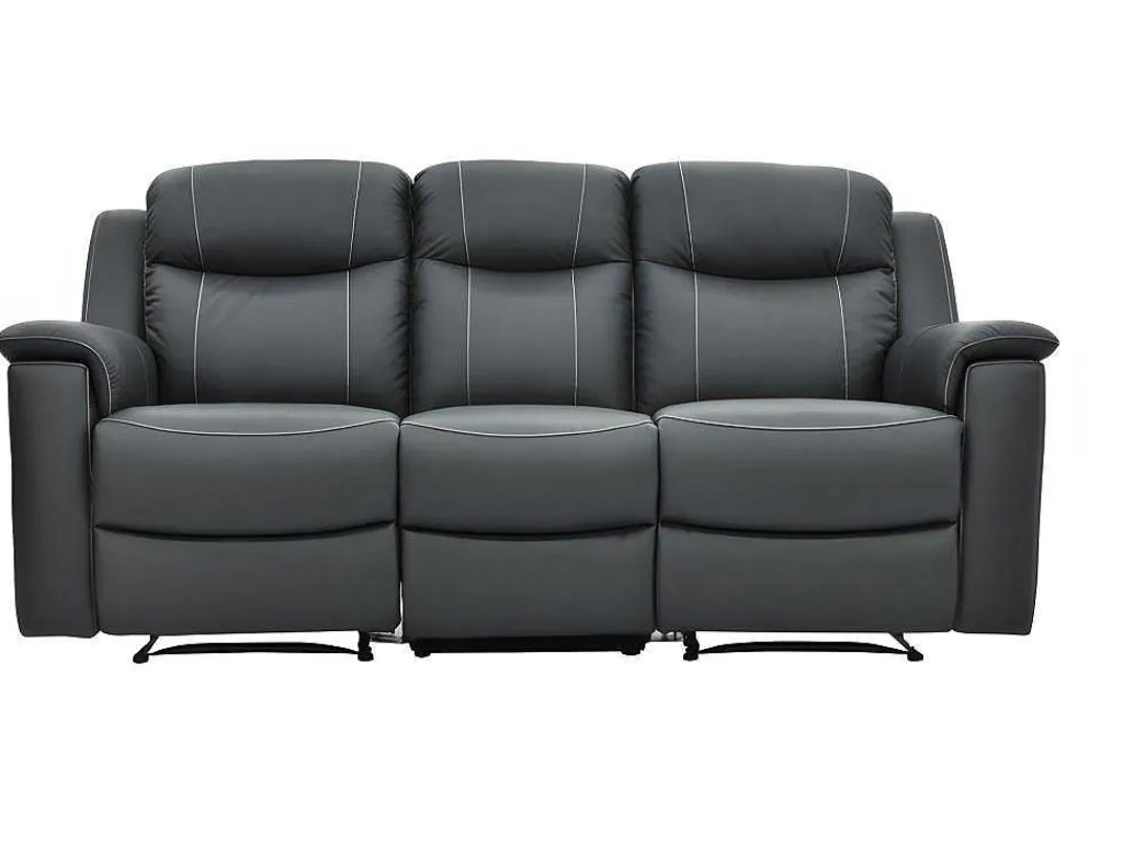 Driezits Relaxbank Evasion Van Leer - Grijs-Vente-unique Hot