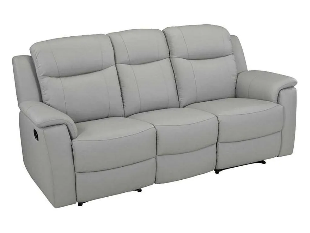 Driezits Relaxbank Evasion Van Leer - Licht Grijs-Vente-unique Hot