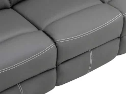 Driezits Relaxbank In Grijs Kunstleer Canby-Vente-unique Clearance
